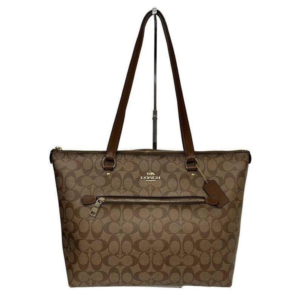 COACH Signature Brown Leather Tote Bag